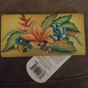 Anna by Anuschka butter leather floral wallet.